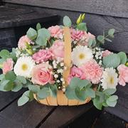 Pink and White Basket 