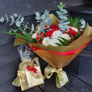 Florist Choice Christmas Bouquet and Chocolates
