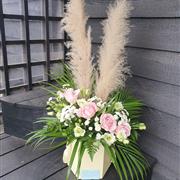 Pampas Grass and Roses Hat Box